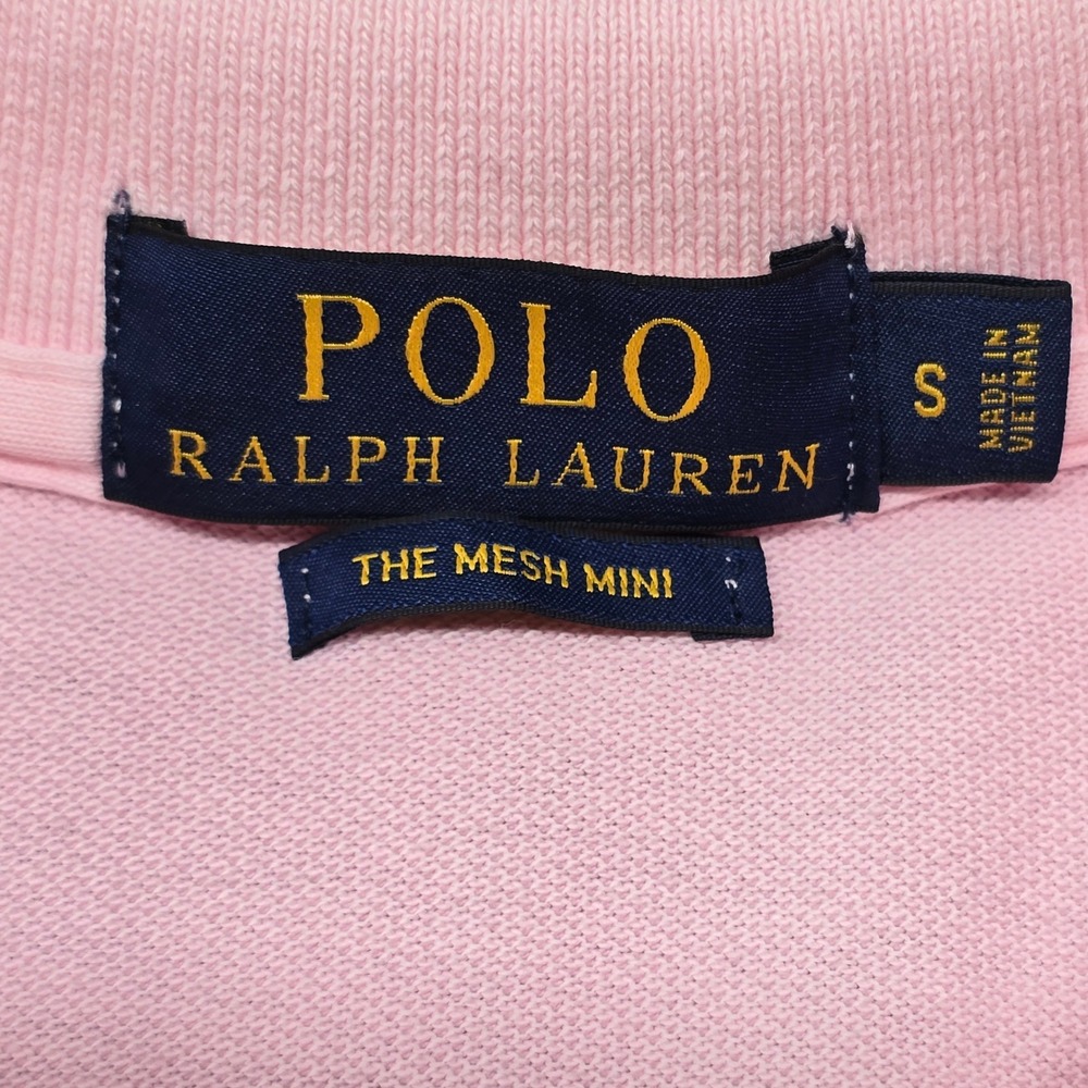 Polo Ralph Lauren The Mesh Mini Polo Dress Womens S Pink Blue Pony Cotton - Picture 4 of 13